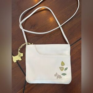 RADLEY LONDON White Crossbody Bag with Dog & Leaf Motif